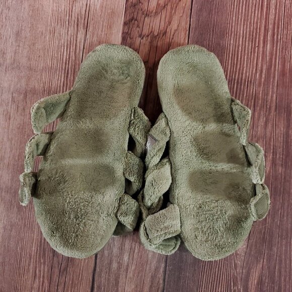 Vionic Snooze Womens Size 6 Green Terrycloth Slip On Slippers Sandals Shoes - Picture 7 of 15